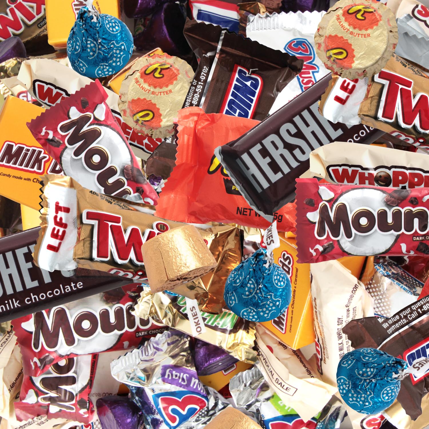 Chocolate Candy Variety Pack – 5lb Assorted Chocolate Candy Bulk Bag, Individually Wrapped for Parties, Office Treats, Holidays Easter Candy Bowls, Fun Size for All Age.