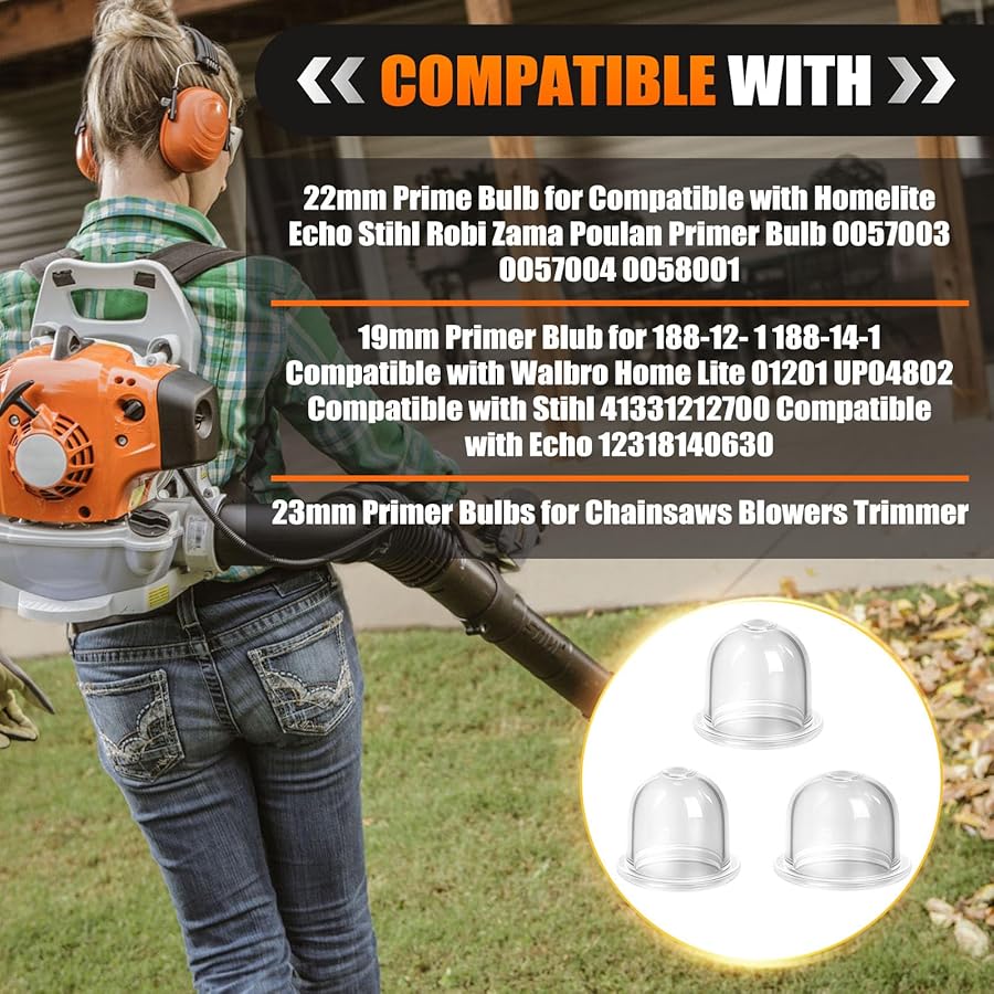 Podoy Carburetor Primer Bulb 15𝑷𝑪𝑺 Compatible with Poulan Crafstman Weedeater Chainsaw 530071835 530 071835 Walbro Stens Ryobi 188-512-1 Wyj-86 791, Primer Bulbs for Small Engines - image 4