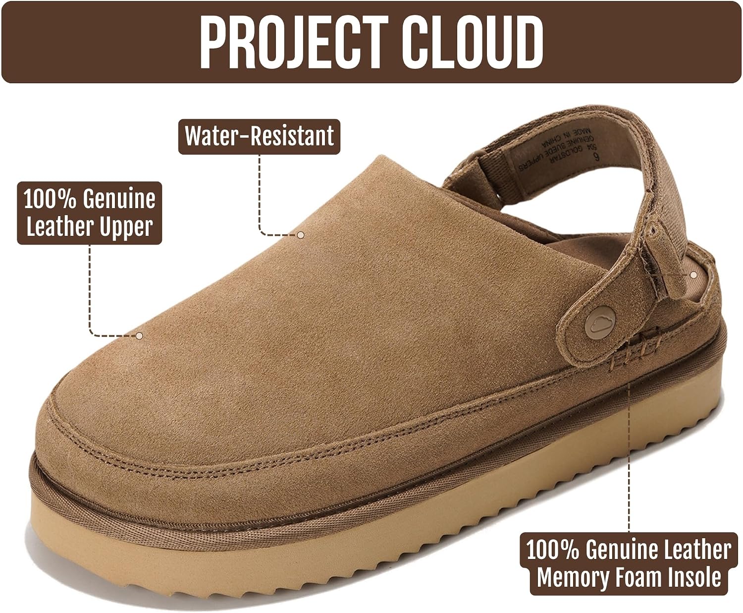 100% Genuine Leather Platform Mule Clogs for Women - Fall Shoes for Women