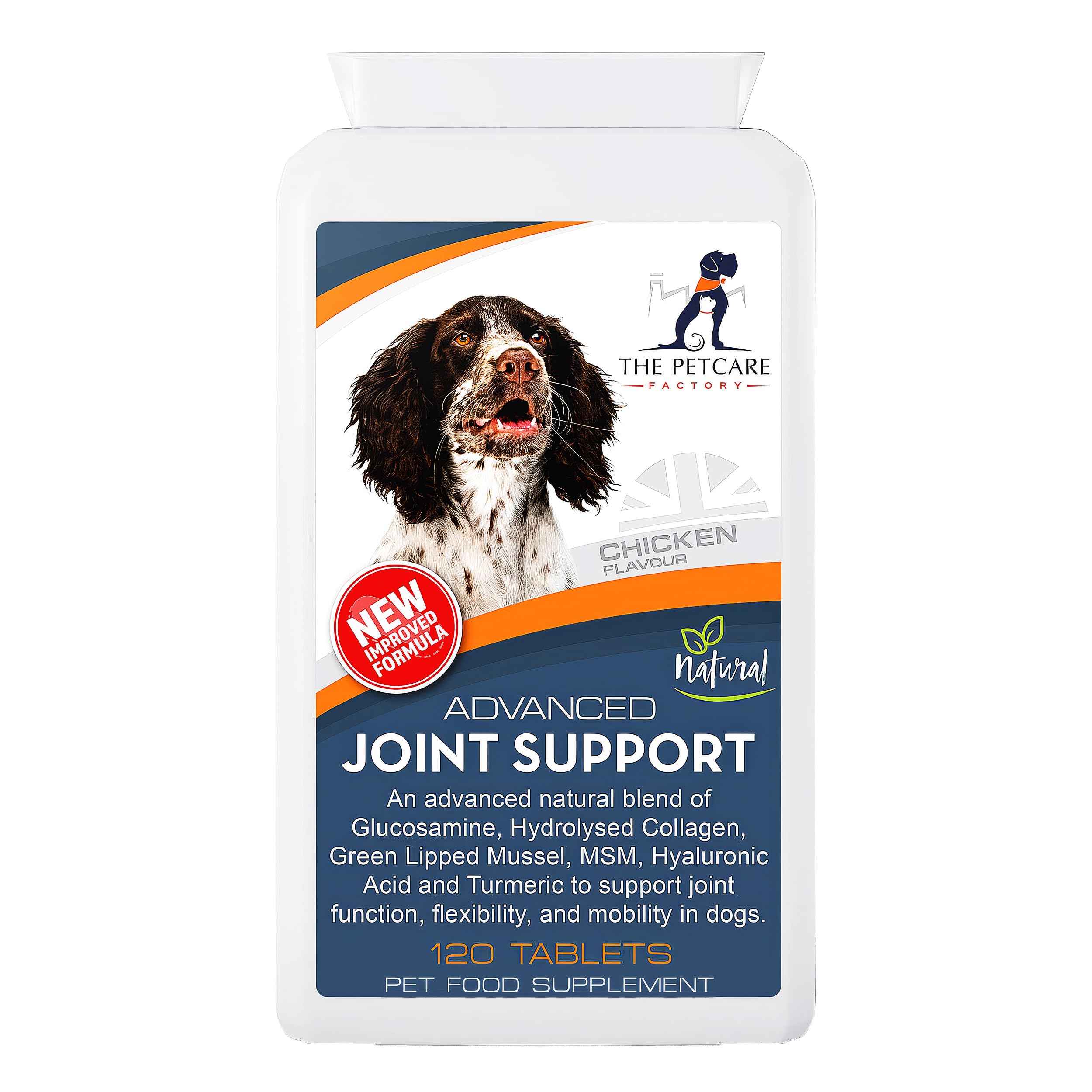Advanced Joint Support Supplement for Dogs – Glucosamine, Collagen, MSM, Green Lipped Mussel, Curcumin & Hyaluronic Acid – Human-Grade Joint Care, 120 Tablets, UK Made