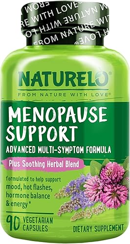 NATURELO Apoyo a la menopausia, fórmula avanzada multisíntoma con mezcla de hierbas calmante - 90 cápsulas vegetarianas