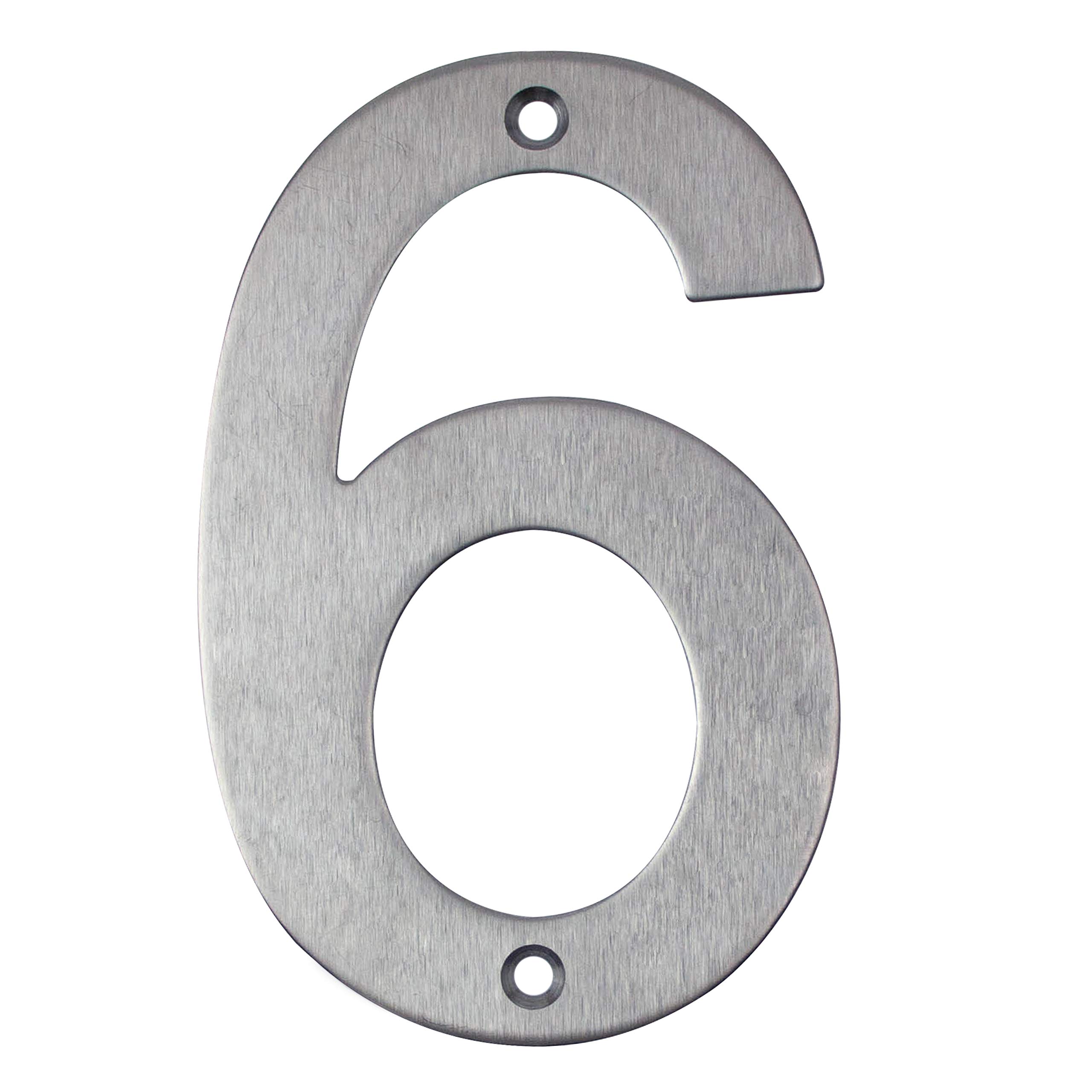Numero civico in acciaio inox per avvitare, altezza 10 cm, numero civico design (6)