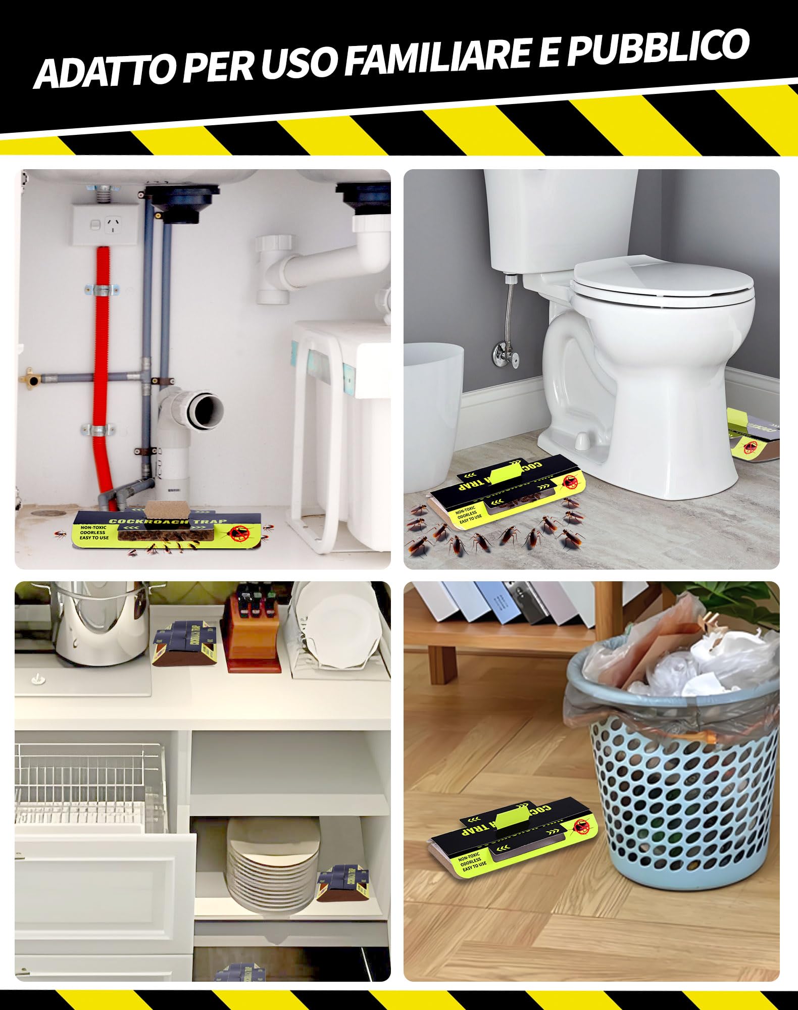 30 Pezzi Trappole Scarafaggi e Blatte Atossico e Insapore Trappola per Eliminare Scarafaggi Anti Blatte per Casa, Cucina, Soggiorno, Bagno, Ufficio, ecc, Proteggi i Bambini e gli Animali Domestici