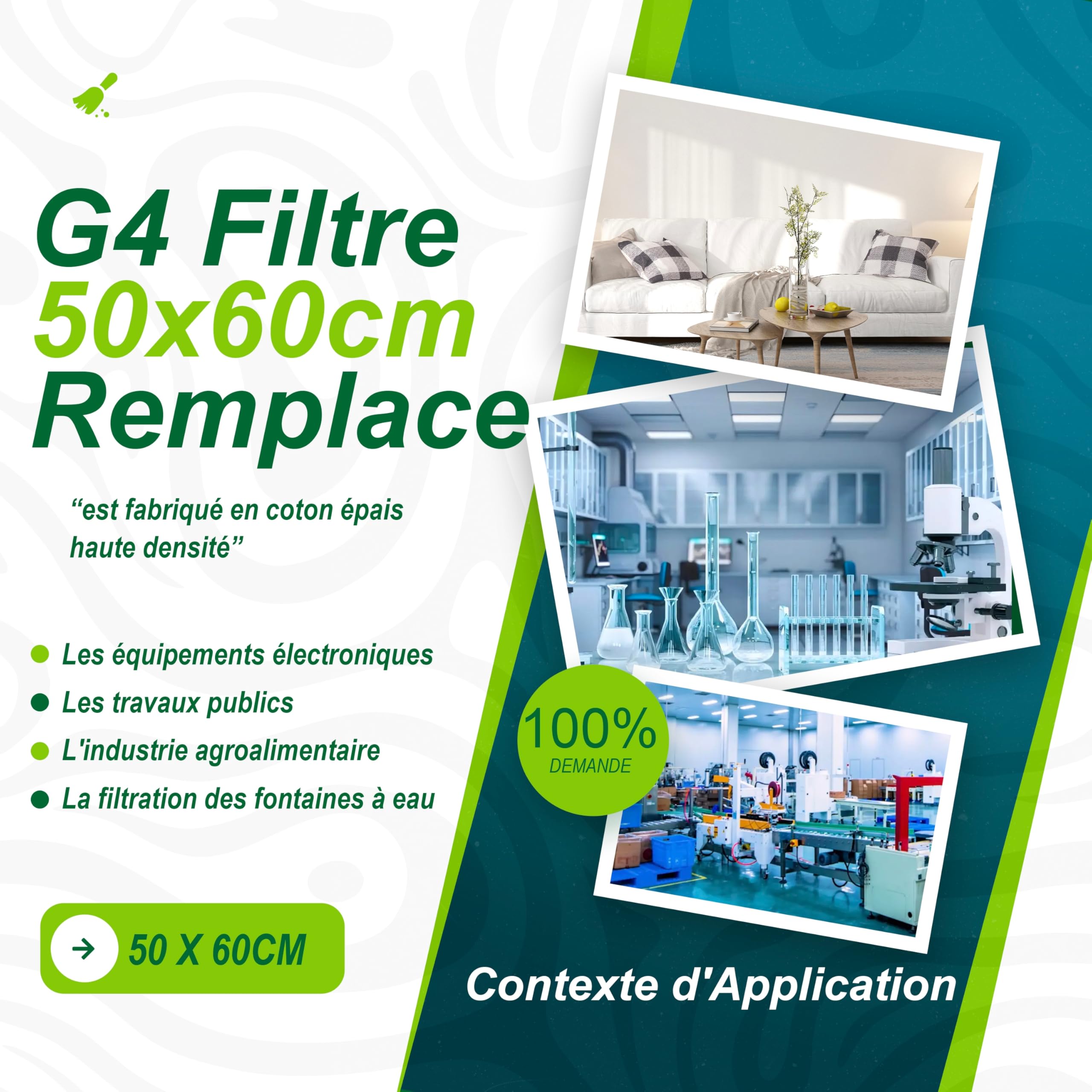 50 x 60cm Filtre Grille de Reprise Gainable,Filtre Lavable Grille de Reprise Gainable,Filtre Reprise Air Gainable,pour Industriel à Poussière