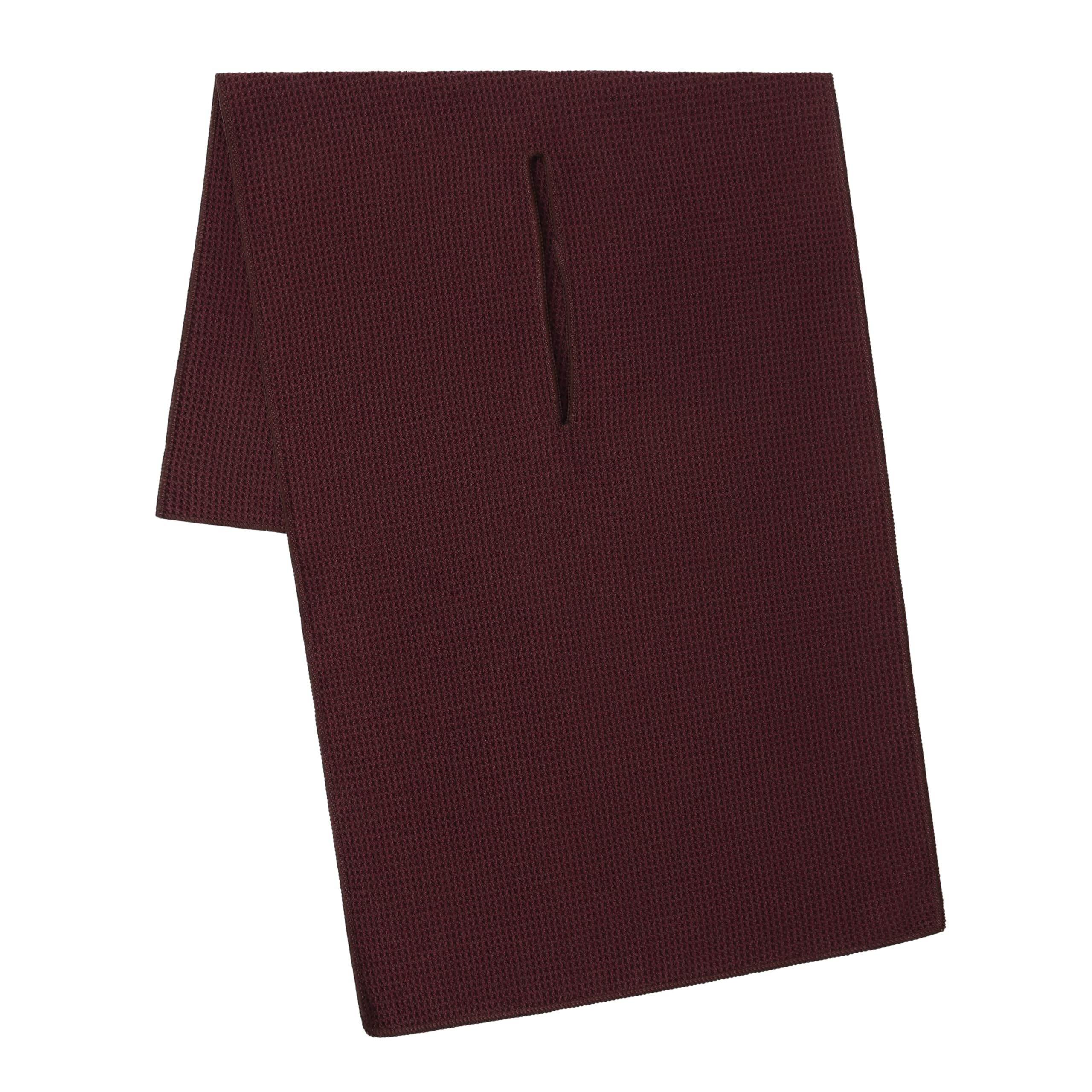 Mile High Life | Pro Tour Caddy Towel | 17” x 40” with 8” Center Slit | Premium Microfiber Waffle Texture (Wine Red)
