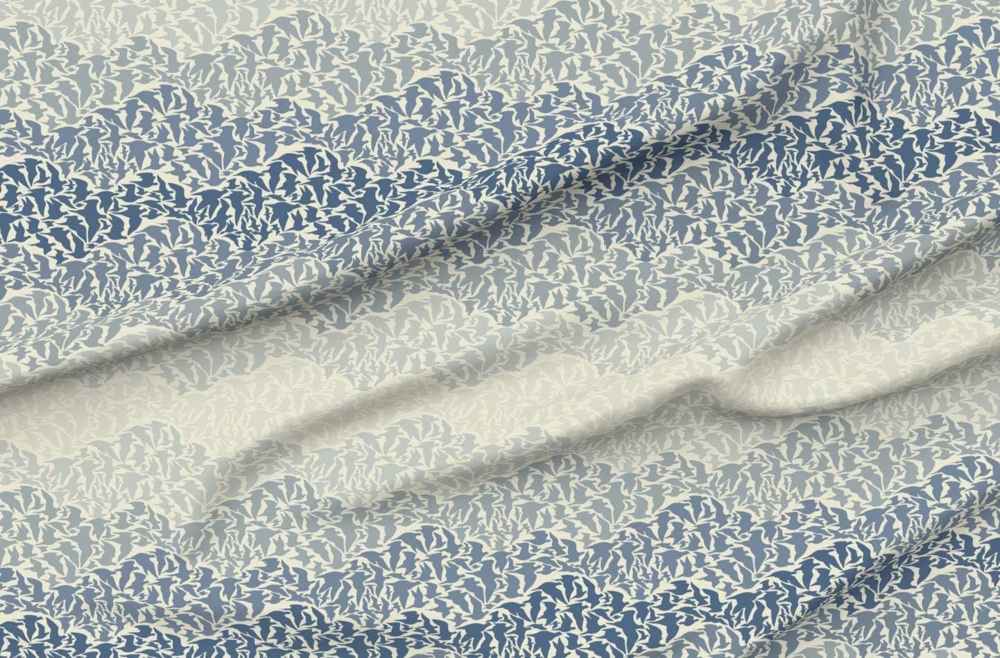 Spoonflower Fabric - Tale Pigeon Extinct Animal Endangered Bird Cloud Wave Flight Printed on Organic Cotton Sateen Fabric by The Yard - Sewing Quilting Apparel Home Decor