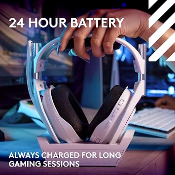 Logitech G ASTRO A50 Kablosuz Baz İstasyonlu Oyuncu Kulaklığı, Dolby Ses, Xbox, PlayStation, PC/Mac ile Uyumlu, Beyaz
