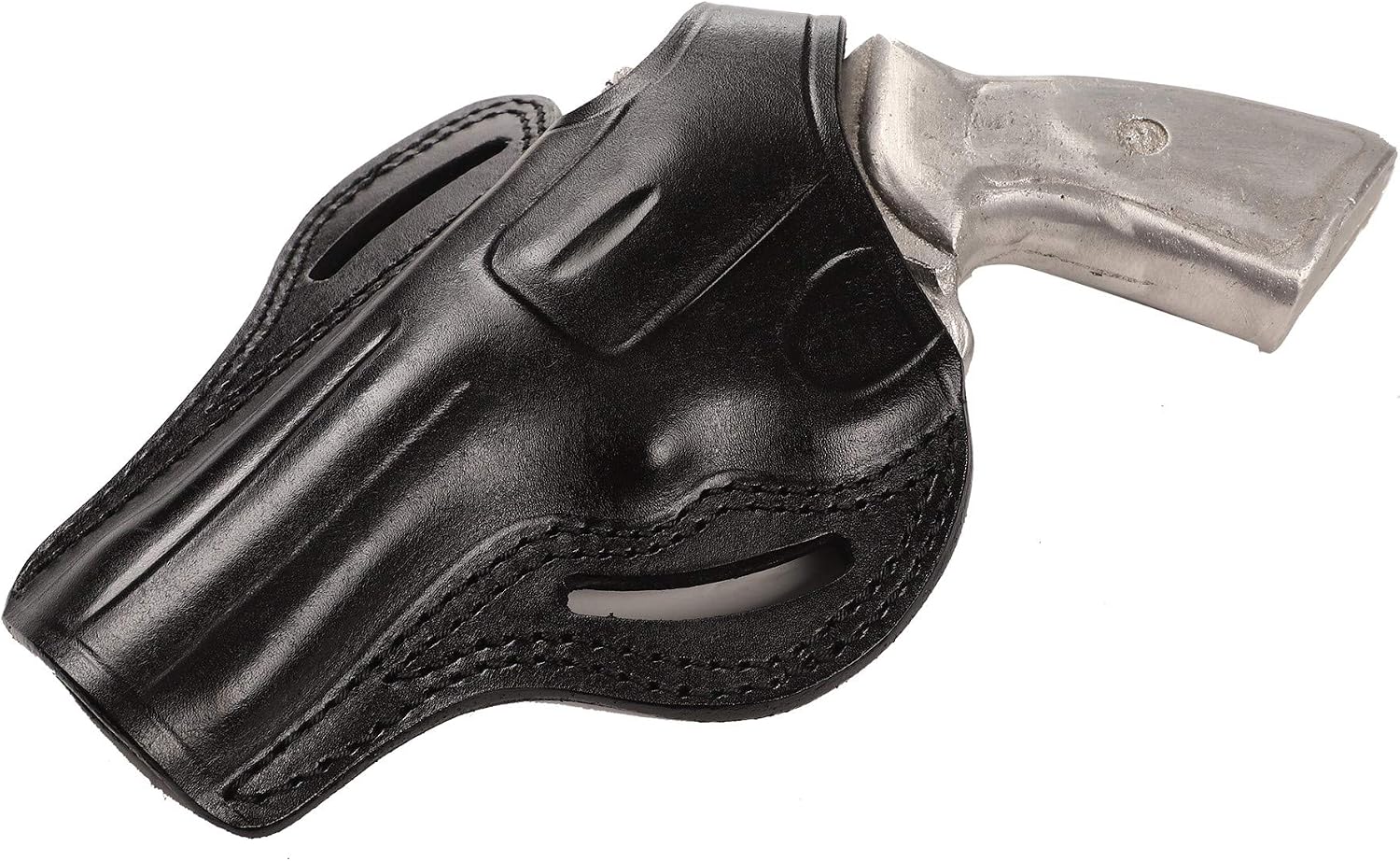 Pusat Holster | Leather OWB Holster Fits Ruger GP100 4.20" Barrel - 6-Shot & 7-Shot Models - Hand-Molded Thumb Break Case - Leather Holder - Left Hand Draw