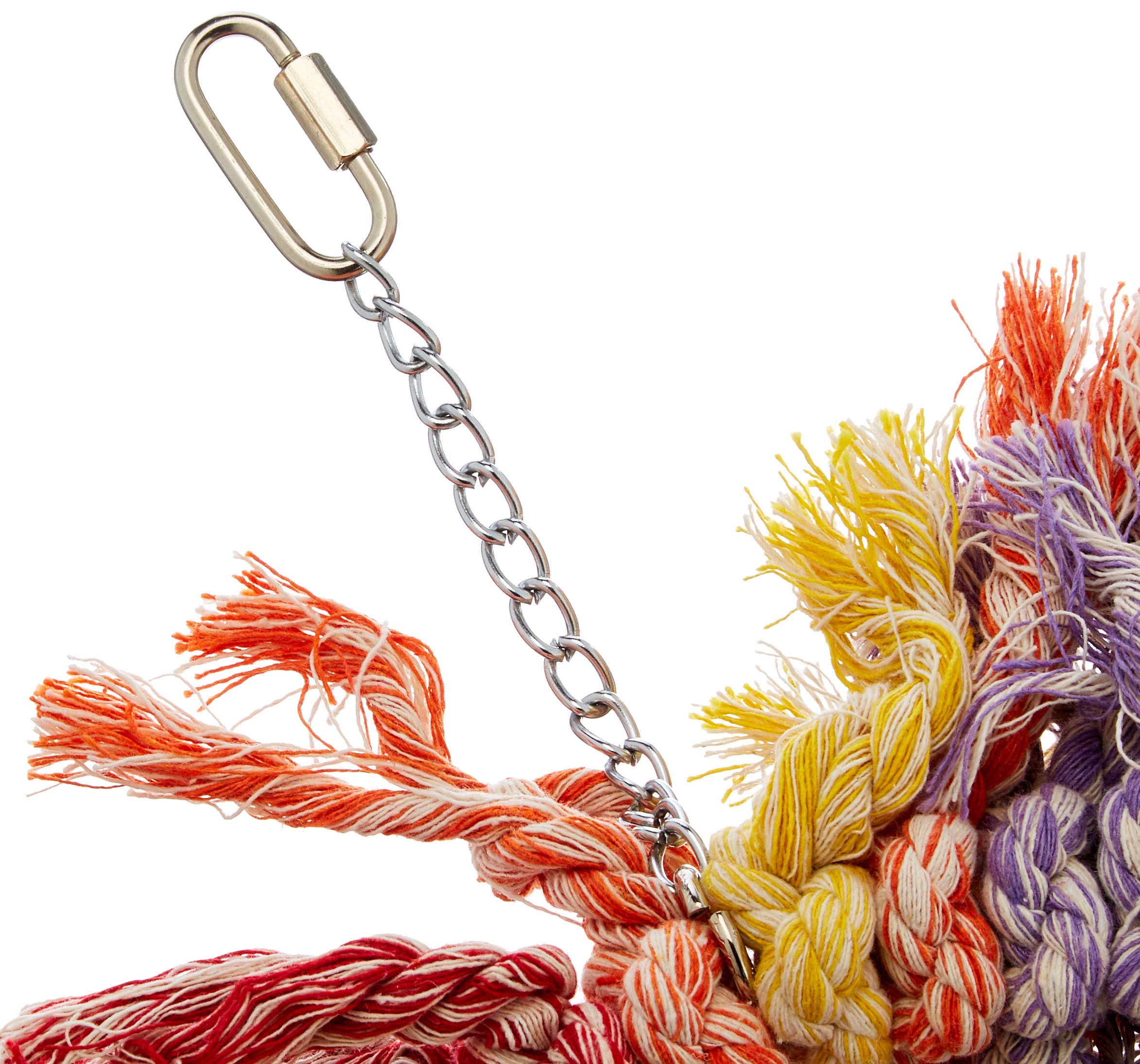 HAPPYPET Flossin Ring Bird Toy Large Durable Hanging Fun Interactive Climbing Swinging Perch Exercise Playing Cage Accessory for Parrots Cockatiels — view 3