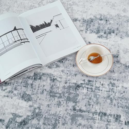 Miniatura 9 de BRICHOEE Alfombra decorativa abstracta moderna de 9 x 12 pies, alfombra rectangular lavable para dormitorio, comedor, alfombra interior estética