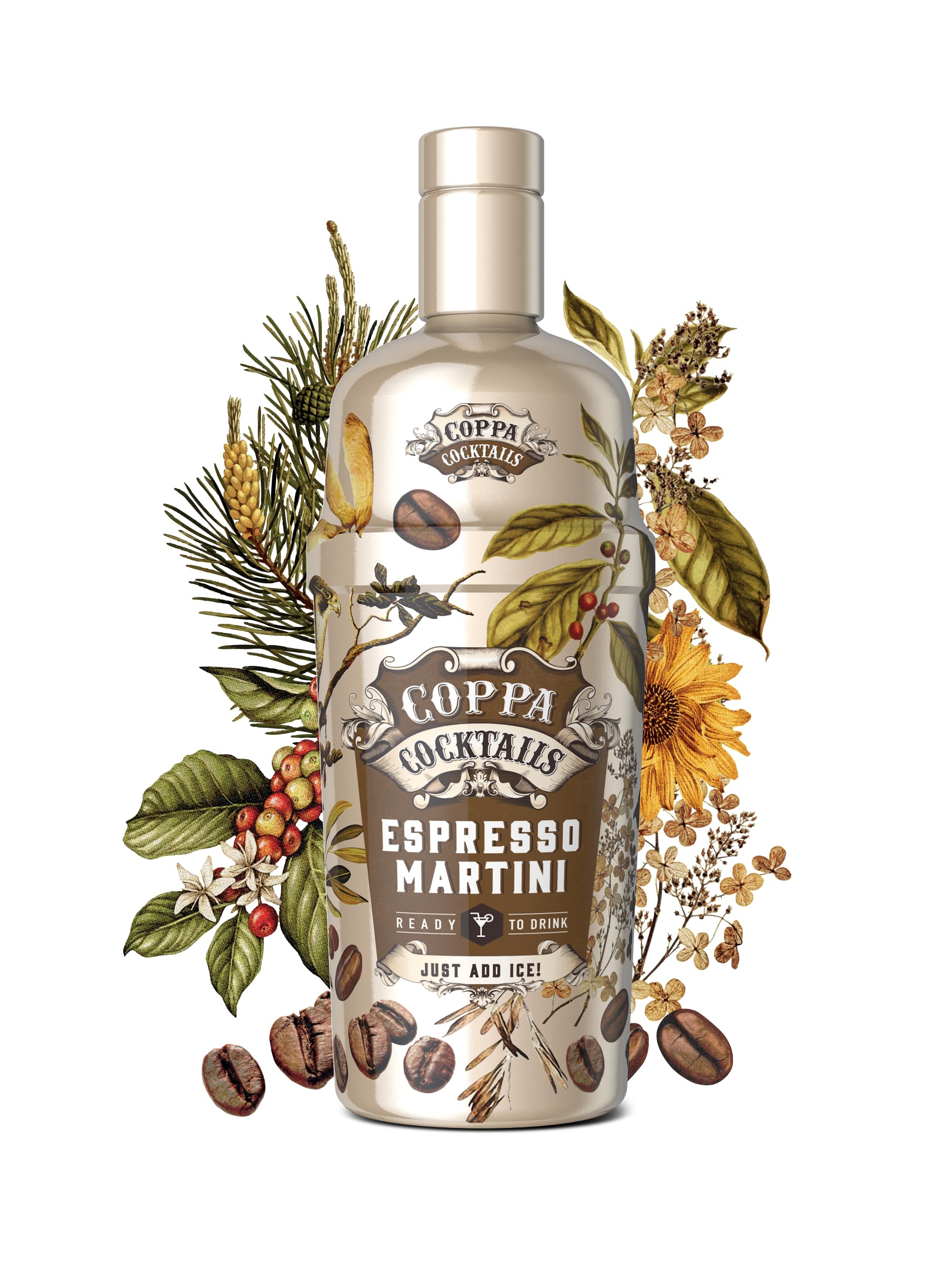 Coppa Cocktails Espresso Martini 0,7L, 14,9% Vol. - Fertig gemixter Cocktail mit Vodka, Espresso & Kaffeenote, Ready to Serve - Kaffee-Klassiker im Glas