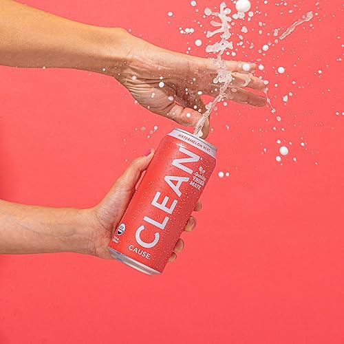 Vista 8 de Gaseosa de yerba mate de sandía y menta, orgánica, baja en calorías y azúcar (160 mg de cafeína), latas de 16 onzas, paquete de 12 unidades – CLEAN