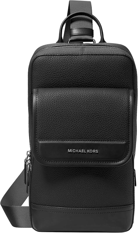 Jet Set Touring Sling Pack para hombre, herrajes/cuero en tono plateado, negro