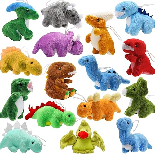 Paquete de 16 juguetes de peluche de dinosaurios a granel mini figuras de dinosaurio surtido de llaveros juego de animales de peluche de dinosaurio Paquete de 16 juguetes de peluche de dinosaurios a granel mini figuras de dinosaurio surtido de llaveros juego de animales de peluche de dinosaurio