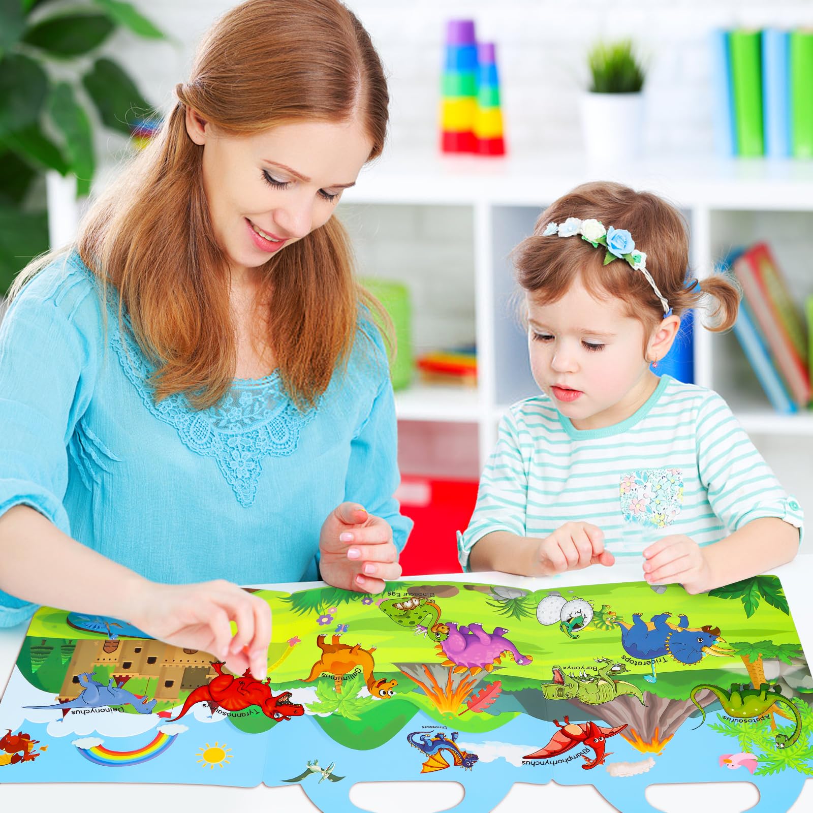 Lot De 212 Livres Et Feuilles D'autocollants Réutilisables En Forme De Dinosaures Pour Enfants De 2 à 4 Ans, Autocollants Imperméables Et Autocollants De Fenêtre