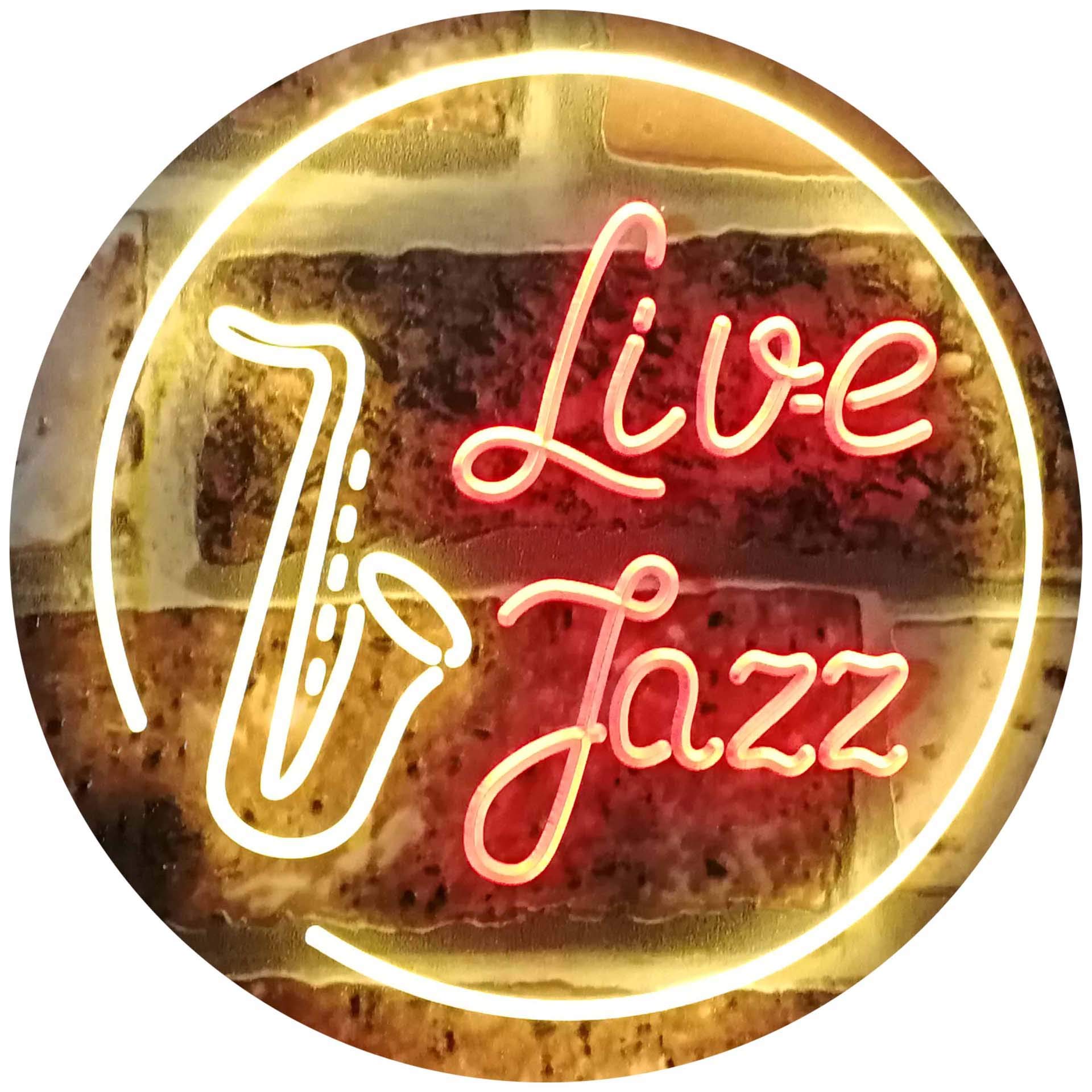 ADVPRO Live Jazz Music Room Dual Color LED Neon Sign Red & Yellow 300 x 210mm st6s32-i2468-ry โ image 1