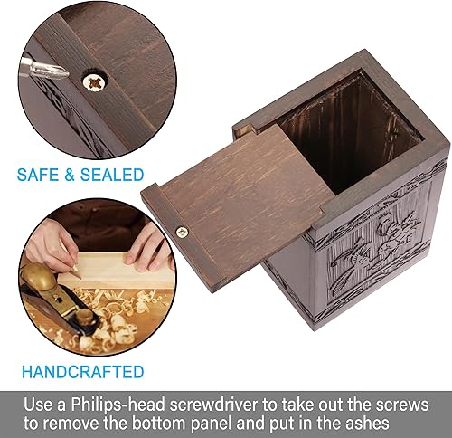 Miniatura 3 de Urnas de cremación para cenizas humanas adultas, machos y hembras, caja de urnas de colibrí de madera y ataúd para cenizas, hombres, mujeres, niños,