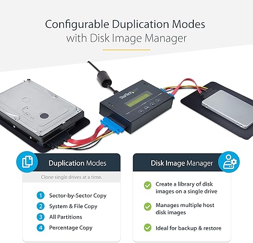 Miniatura 11 de StarTech.com Duplicadora y borrador de disco duro independiente 1:1, SAS/SATA HDD/SSD, copiadora/copiadora, duplicador/desinfectante de disco duro