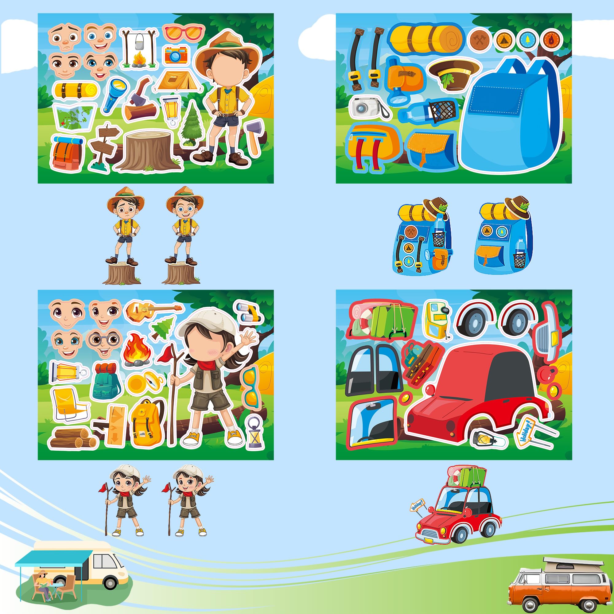 Make Your Own Camp Stickers - 100 Pack Creative Activity For Kids Crafts & Parties