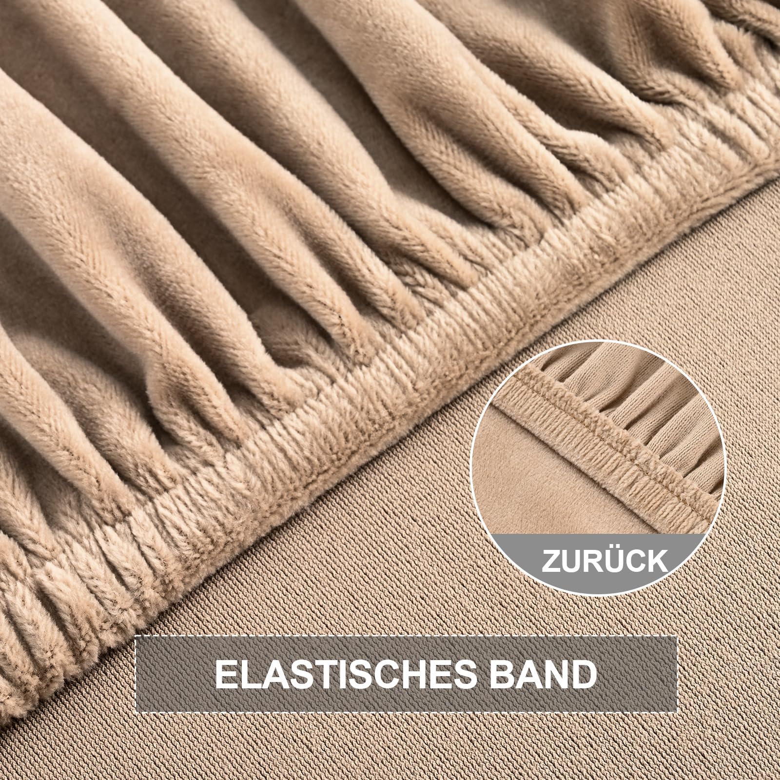Alishomtll Stretch Samt Stuhlhussen 4er Set Universal Sesselbezug Stuhlbezug mit Armlehnen Abnehmbare Waschbar Esszimmerstühle Bezug für Küche Esszimmer Bankett Hochzeit Party (Kamel, 4 Stück)
