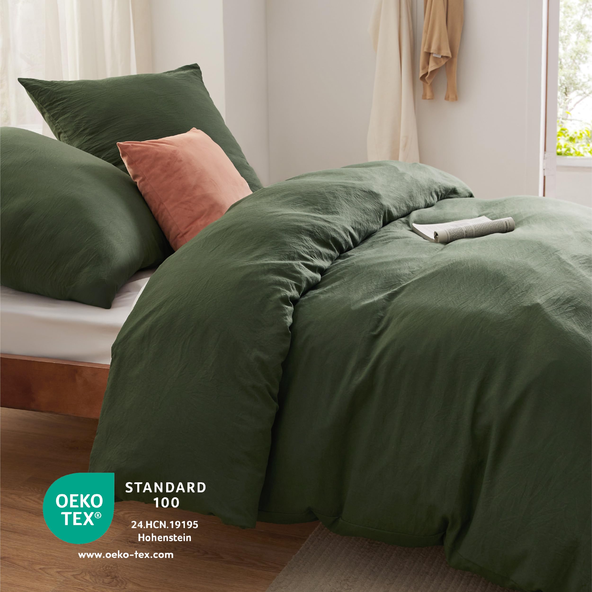 BEDSURE Beddengoed 155 x 220 cm, 3-delig, grijs, zacht