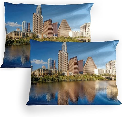 Miniatura 6 de Lunarable American Pillow Sham Set of 2, Massachusetts Flagg Holds a Bow and Pointing Downward Arrow, Quality Microfiber Bedding Item for All