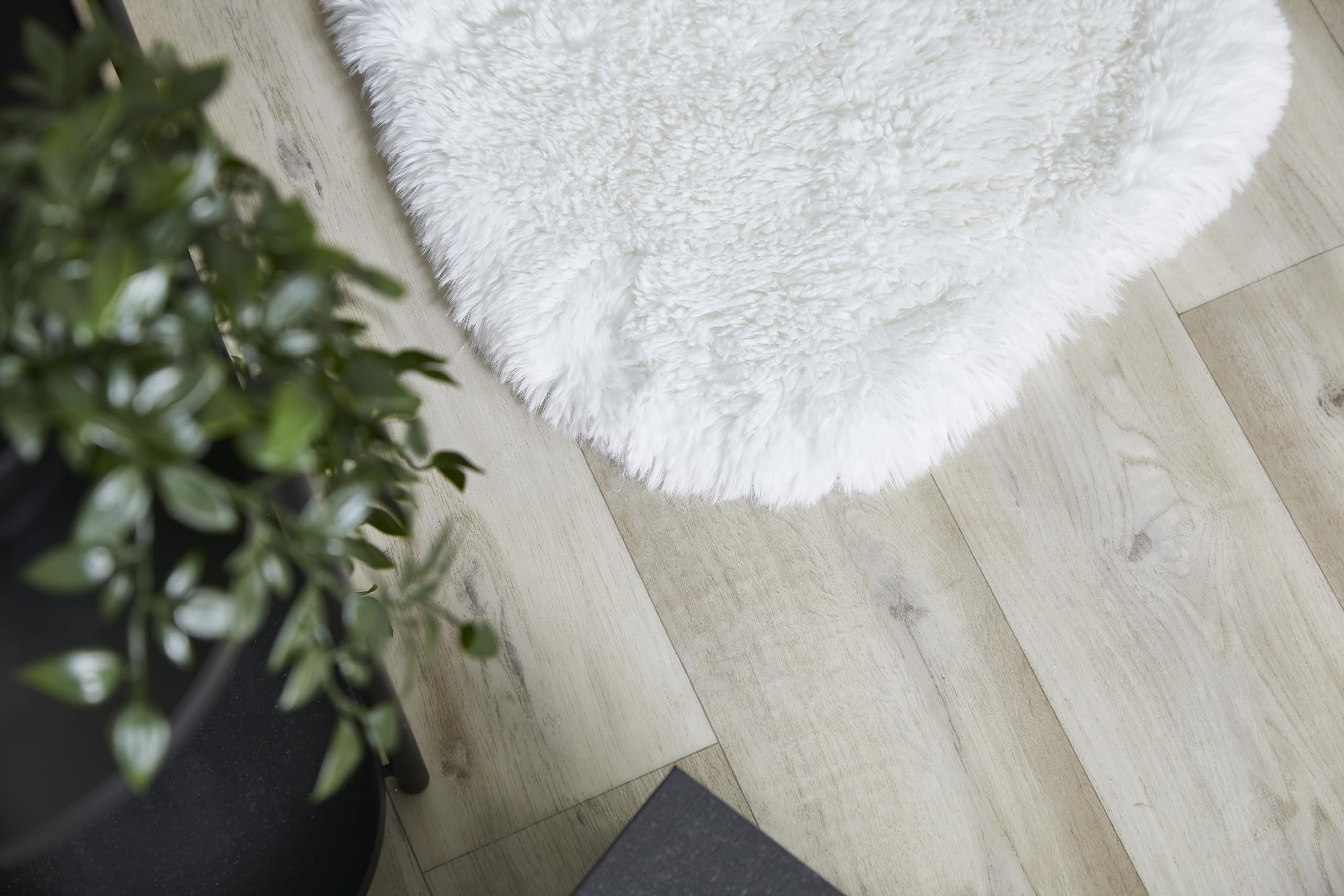 andiamo Alpa Lot de 2 Tapis en Fourrure synthétique Confortable à Poils Longs - Hauteur des Poils : 35 mm - Doux et Moelleux - Blanc - 50 x 80 cm