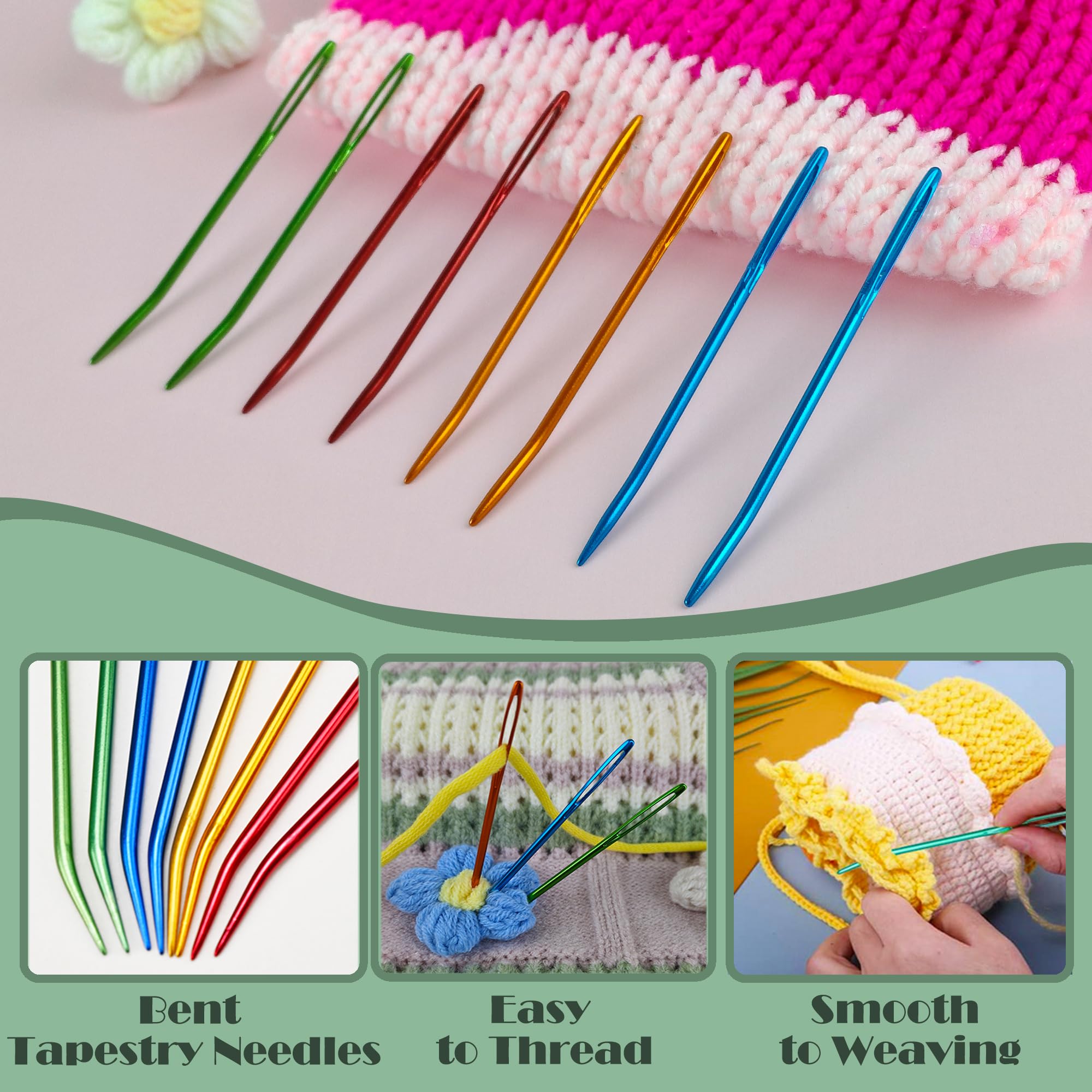 Amazon.com: DeliaVo 49 Pcs Yarn Needles Set, Assorted Crocheting