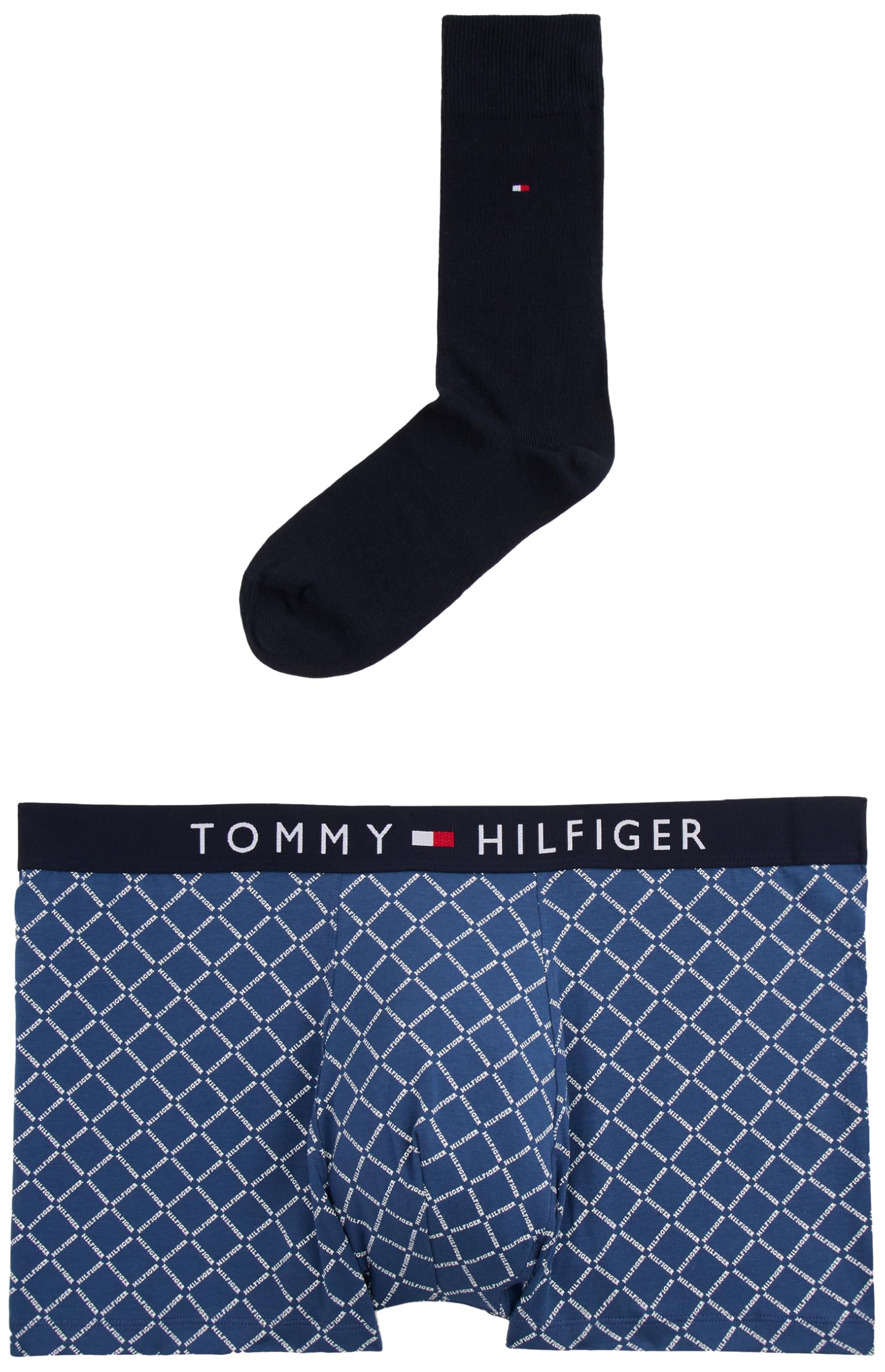 Tommy Hilfiger Men's Trunk & Sock Set Underwear, Blue, M