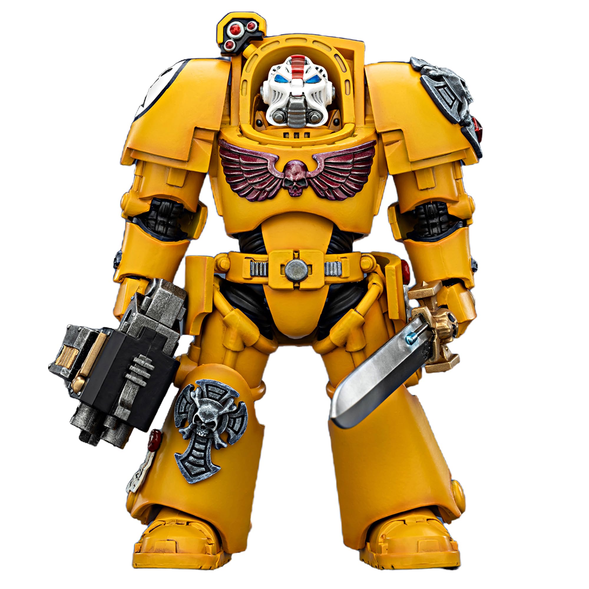 TOYVERSE Joytoy 1/18 Action Figure Warhammer 40,000, Imperial Fists Terminator 1 with Power Sword and Storm Bolter, Mobile Joints Character Model, 14.3 cm, 15 Years and Above