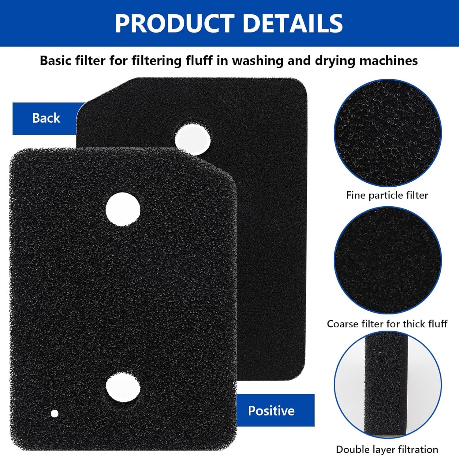 Zestaw 4 filtrów do suszarki 9164761 do serii Miele T1 z pompą ciepła – filtr do suszarki Miele T1 – 207 × 155 × 30 mm – filtr do suszarki Miele – kompatybilny z suszarkami Miele T1 z pompą ciepła