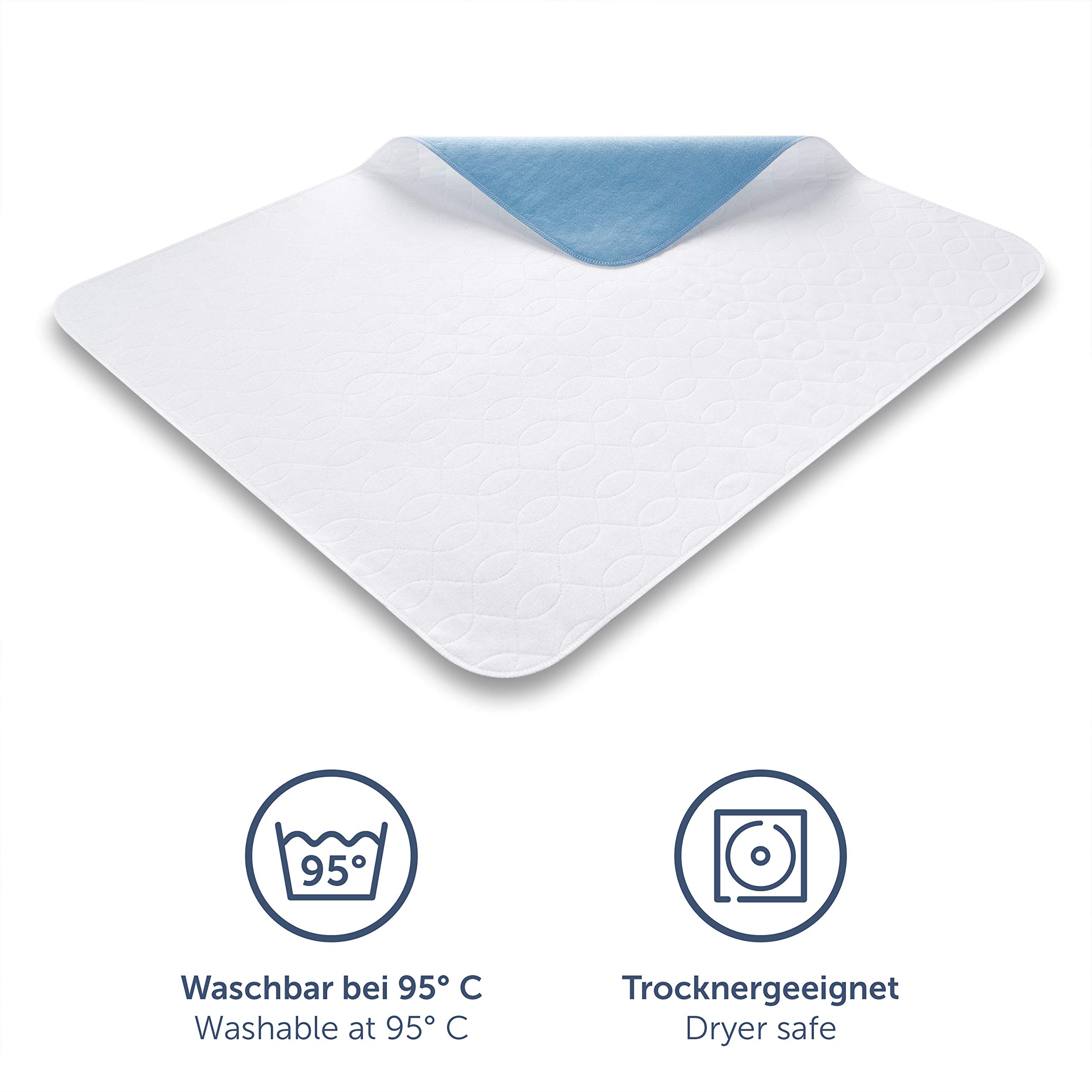 Blumtal® Podkład na nietrzymanie moczu 75x90 cm pranie w pralce - Wkładka do łóżeczka dla niemowląt - Certyfikat OEKO-TEX - Wodoodporny podkład na nietrzymanie moczu 75x90 cm - Zestaw 2 szt