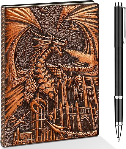 DND - Cuaderno de diario de dragón, cuaderno en relieve de dragón 3D con bolígrafo para Calabozos y Dragones, D&D, grandes accesorios de RPG,