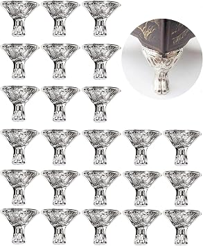 24pcs Antique Brass Box Legs, Small Jewelry Box Feet for Craft Trays