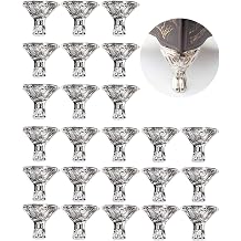 24 PCS العتيقة مربع النحاس الساقين أقدام للخشب حالة مجوهرات الصدر ركن التخزين، حامي سبائك الزنك لنقش حالة خشبية ديكور الحالات، خزائن الكروم