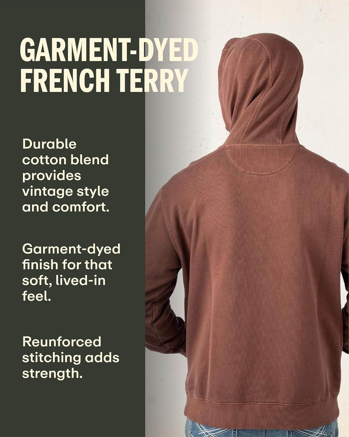 Field & Stream Holloa Garment Dyed French Terry Hoodie