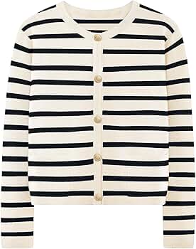 トップス Double Stripe Knit Cardigan DOUBLE-STRIPE KNITTED CARDIGAN - NAVY / STRIPED | COS