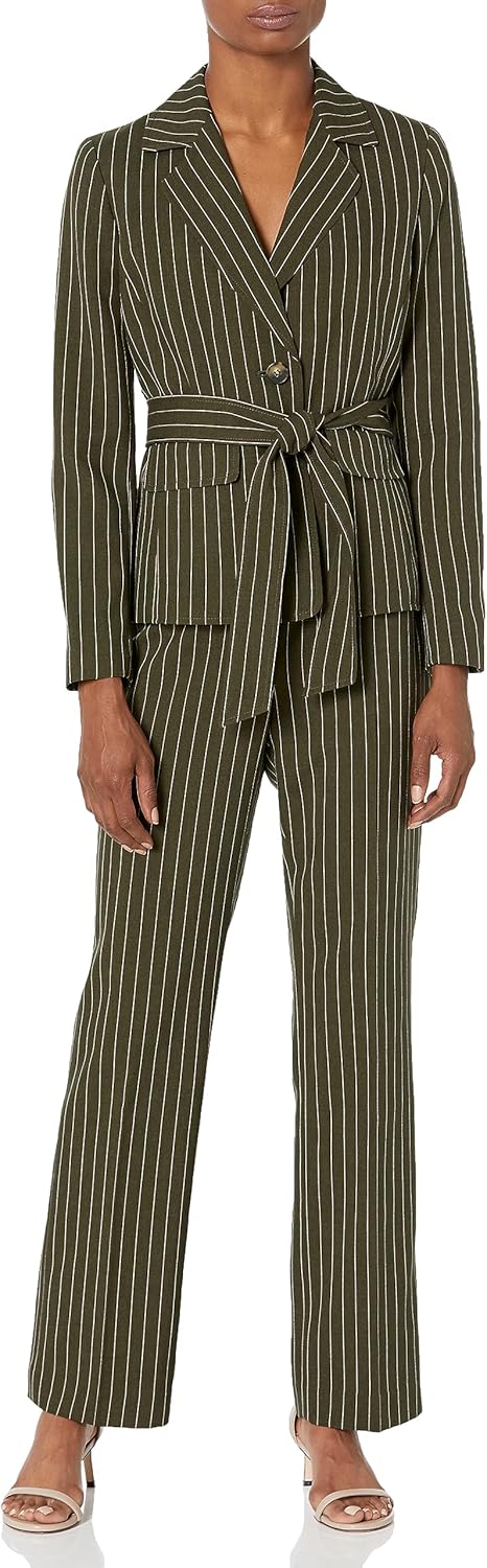 Women's Pinstripe 2 Button Jacket/Pant Suit