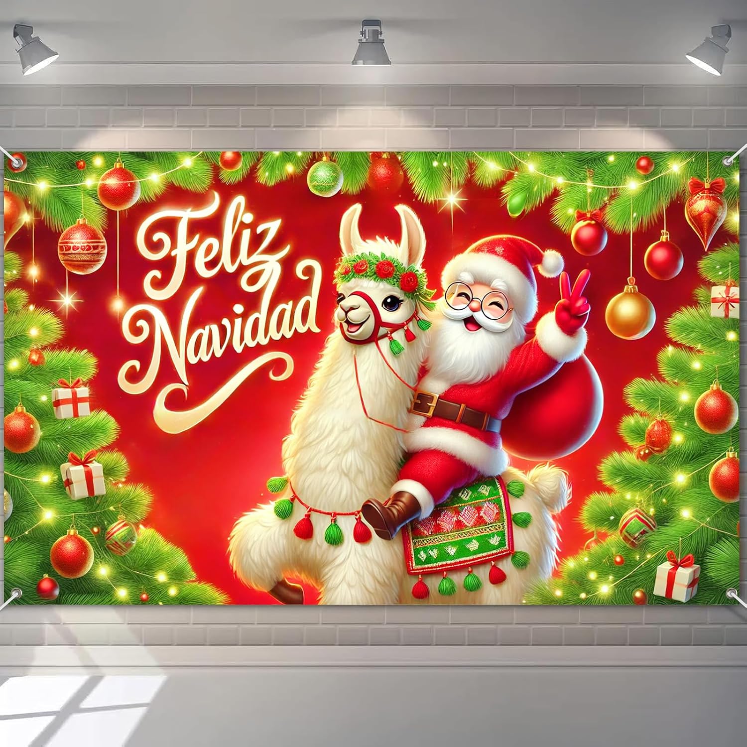 BlissYard Christmas Nutcracker Banner 71x43 Inch Holiday Fireplace Scene with Tree s and Soldier Figures Backdrop for Winter Celebration Wall Decoration Indoor Festive Display