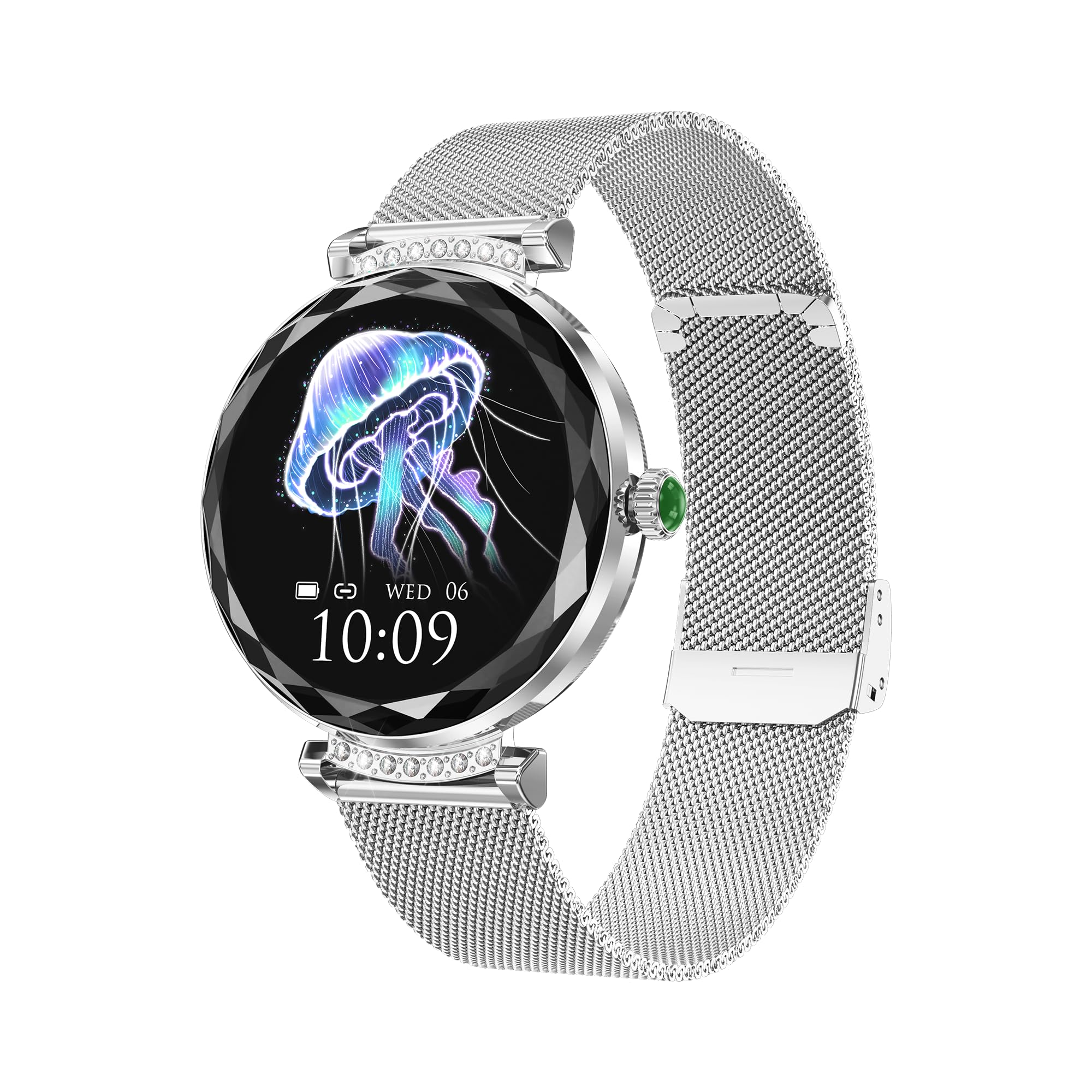 Thafikzi Smart Watches for Women with Blood Pressure/Answer Calls/Heart Rate/Step/Sleep/Multiple Sport Modes /IP68 Waterproof，1.19" Fitness Tracker Smartwatch for iOS Android (Silver with Diamonds)-image-32