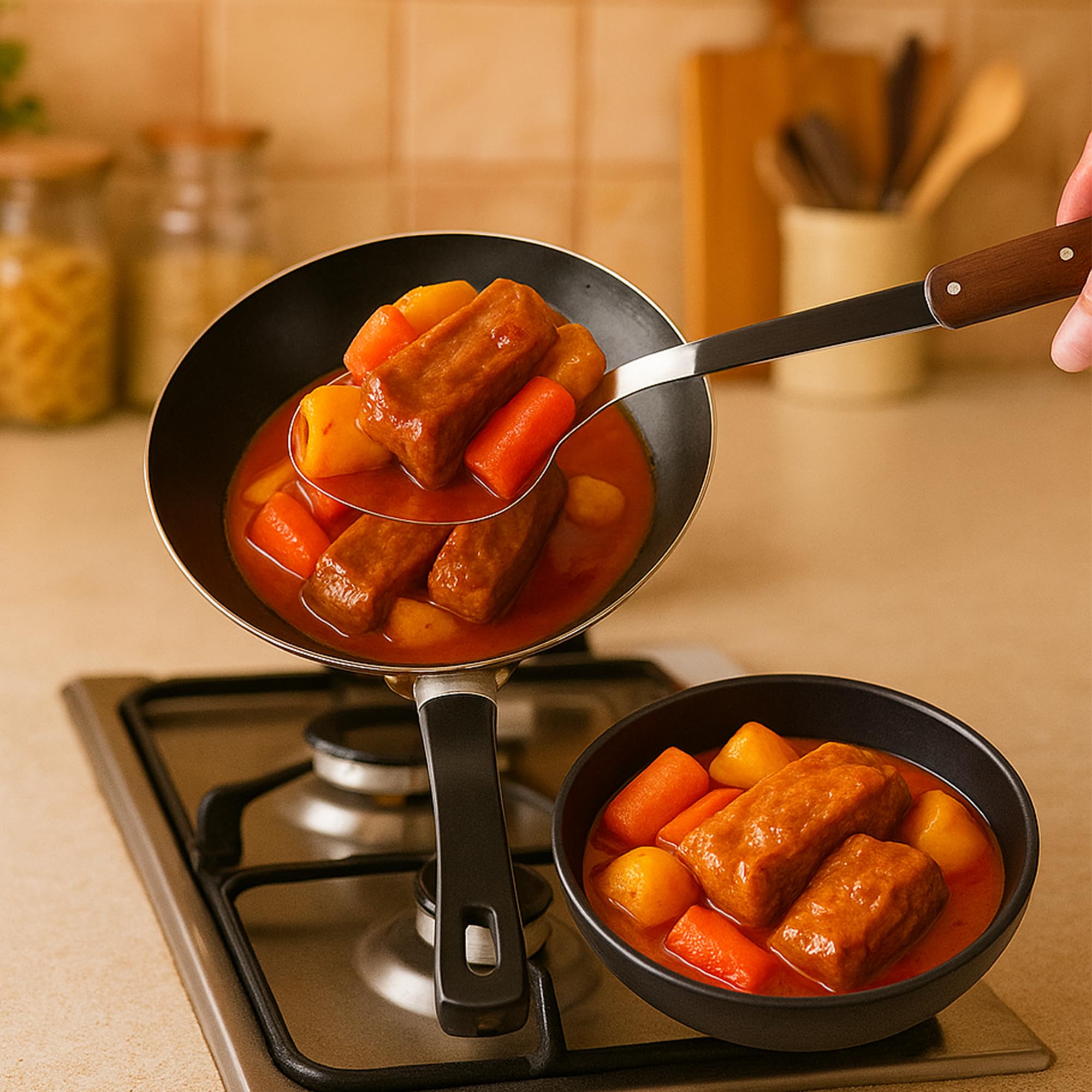 FJNATINH Ustensiles de cuisine en acier inoxydable poli miroir (Ustensiles de cuisine D, argent)