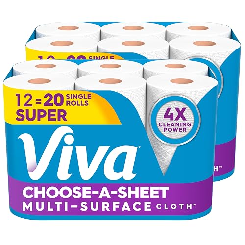 Viva Multi-Surface Cloth Paper Towels, 12 Super Rolls, 81 Sheets per Roll