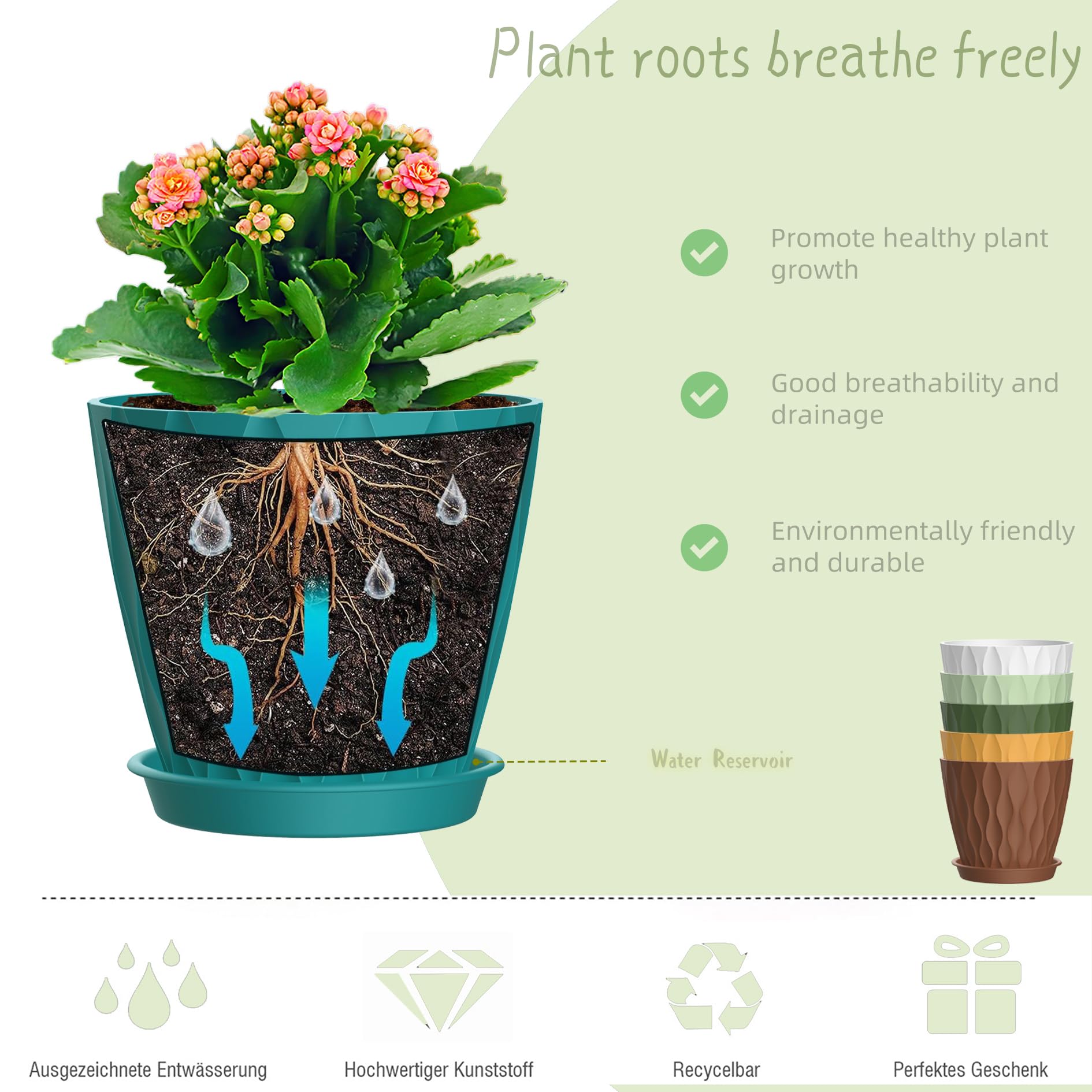 The 5 Best Cheap Planters Under $40 in 2026 2 SQKH 4 Inch Plant Pots, 6 Pack Indoor Flower Pots, Planters with Drainage Holes — product photo
