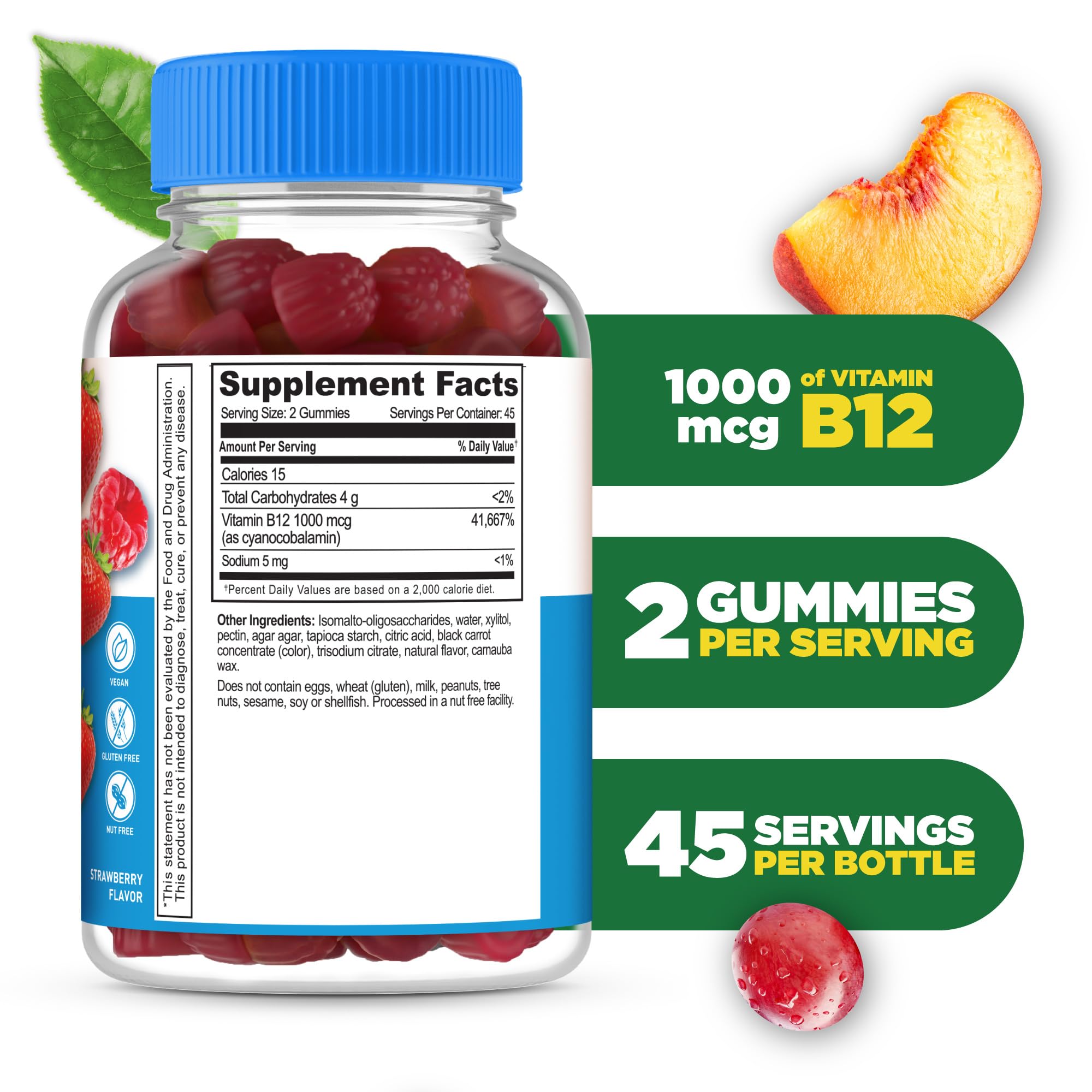 Lifeable Sugar Free Vitamin B12 Gummies for Women & Men, 1000 mcg, 90 Count — Amazon image 2