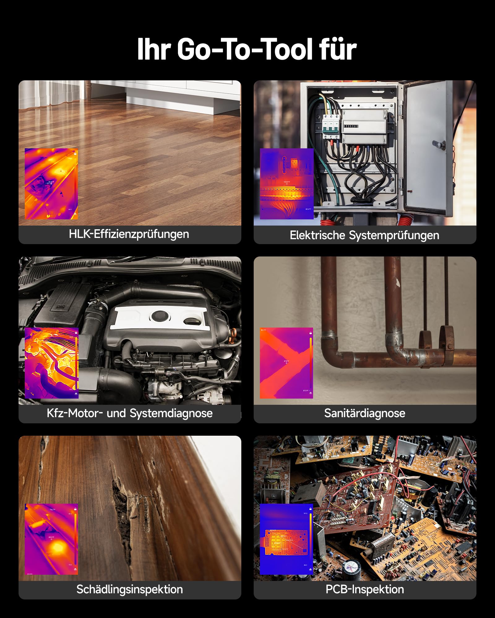 TOPDON Wärmebildkamera TC002C Duo für iPhone/Android, 512x384 Superauflösung 256x192 IR-Auflösung, -20°C bis 550°C Temperaturbereich, 25Hz, 40mK,Thermal Camera für HVAC-/Leckagen-/Gebäudeinspektionen