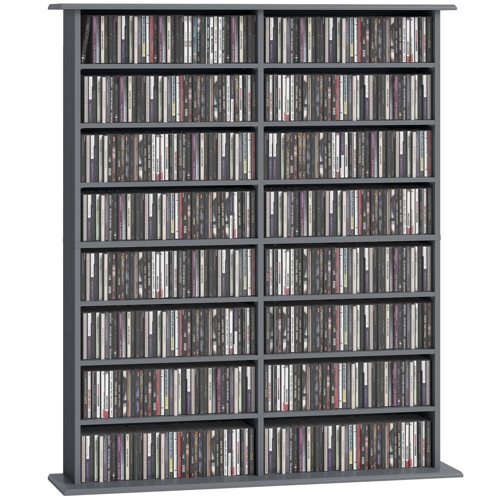 Homcom Cd Storage Unit Dvd Tower Blu-Ray Storage Shelf For OfficeGrey from B&Q