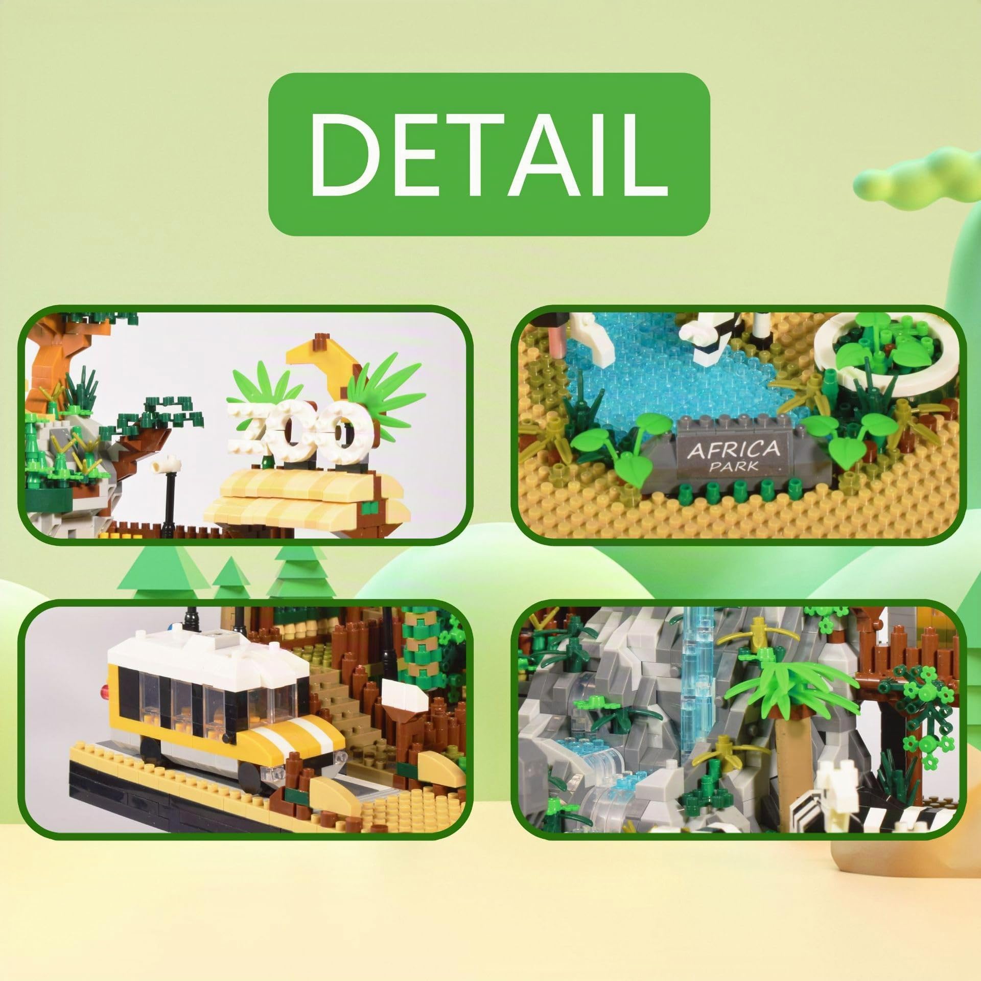 Minxtech Zoo Architektur Mini Baustein Bausatz, 4800 Teile Zoo Klemmbausteine Haus Modell, Micro Konstruktionsspielzeug Nicht Kompatibel mit Großen Marken