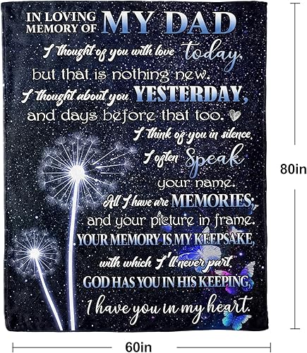 Miniatura 2 de Manta conmemorativa para papá perdida, regalos de condolencias para el duelo del padre, manta de 60 x 80 pulgadas