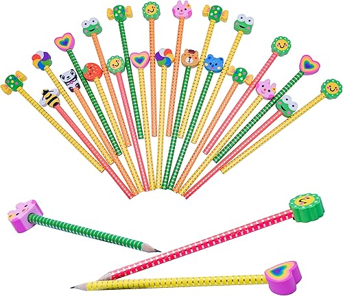Miniatura 7 de XANADU Lindos lápices para niños, 23 piezas multicolor HB con borradores de animales, lápices personalizados para estudiantes, recuerdos de fiesta
