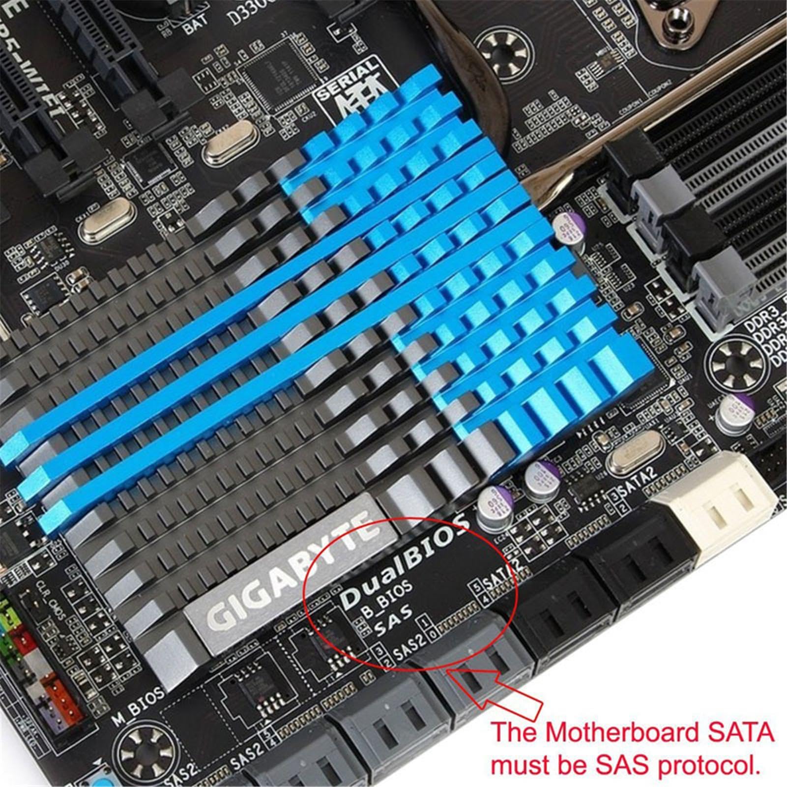 Cavo A Satà - Adattatore -Satà SFF-8482, Cavo Convertitore Dati Affidabile, Supporta, Strumento Di Integrazione Di Archiviazione Efficiente Per Dischi Rigidi, Aggiornamento Adattatore